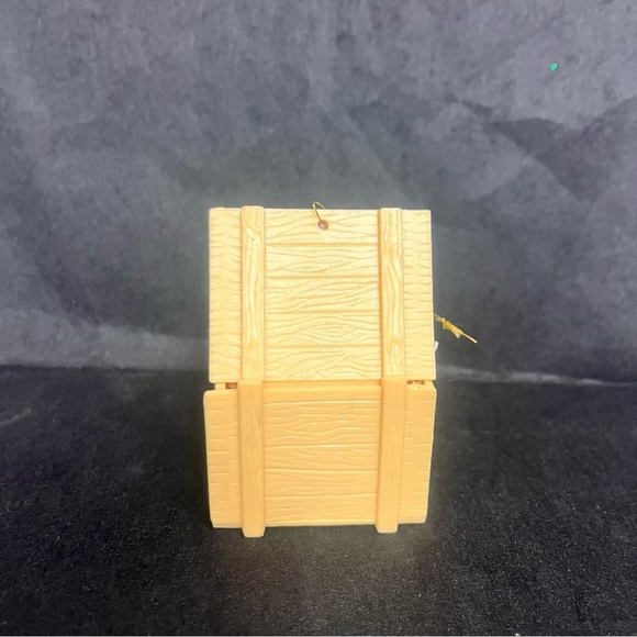 vintage christmas tree ornament wooden crate filled with christmas toys - Picture 3 of 7